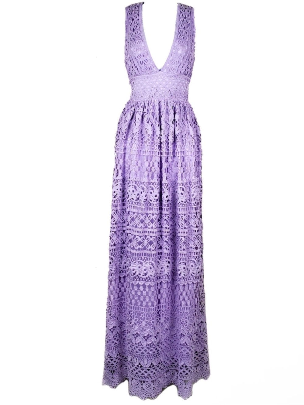 The clothing company purple v-neck lace bohemian maxi dress size large NWT